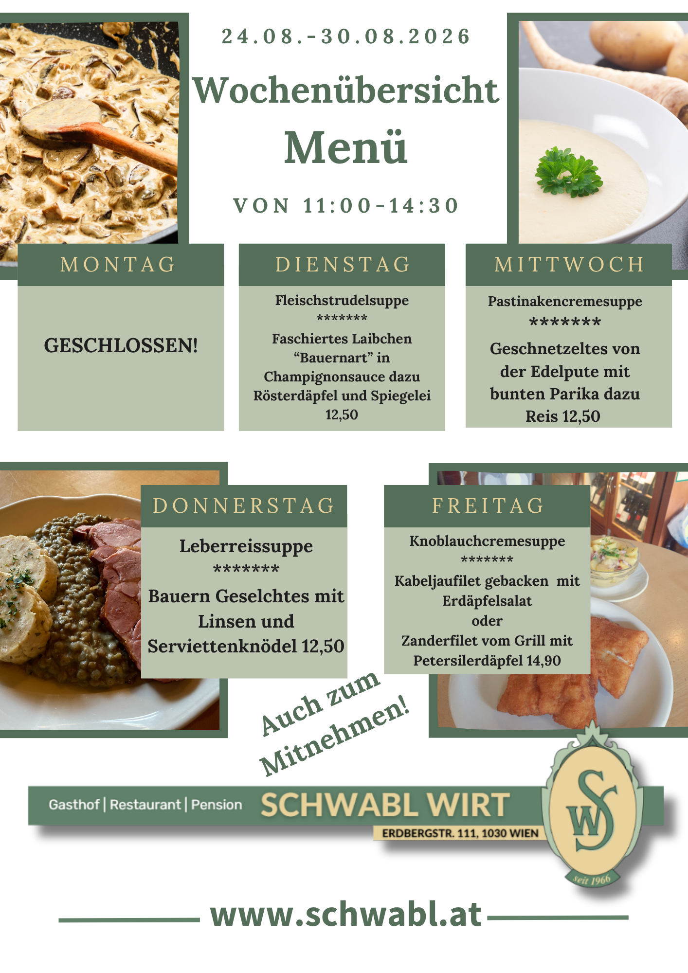 Menü beim Schwabl