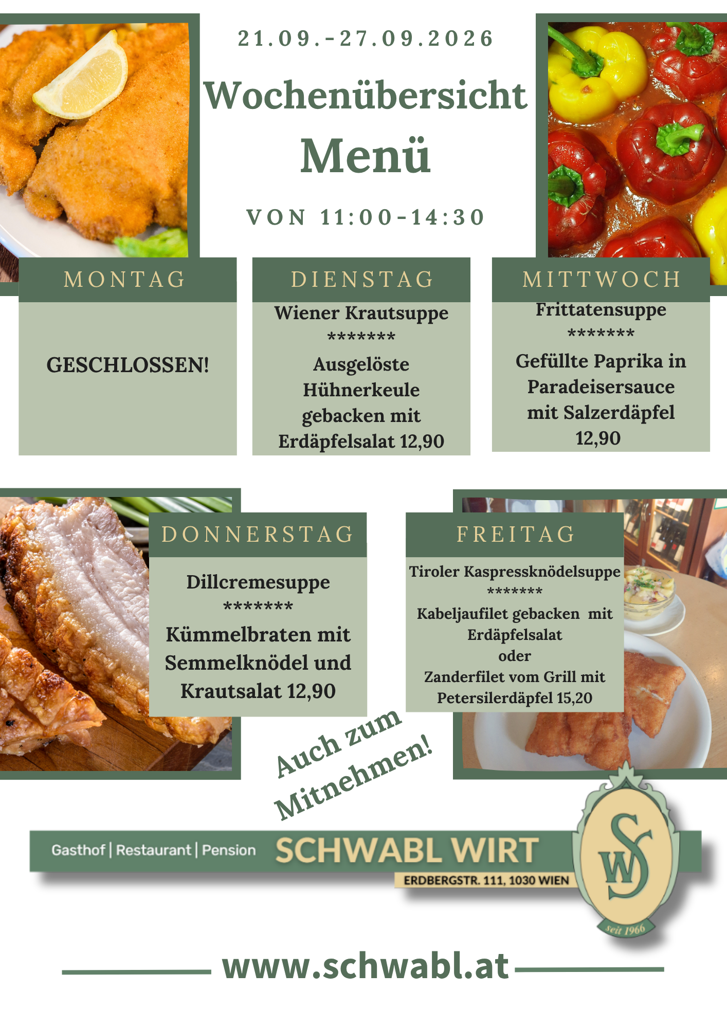 Menü beim Schwabl Menü beim Schwabl