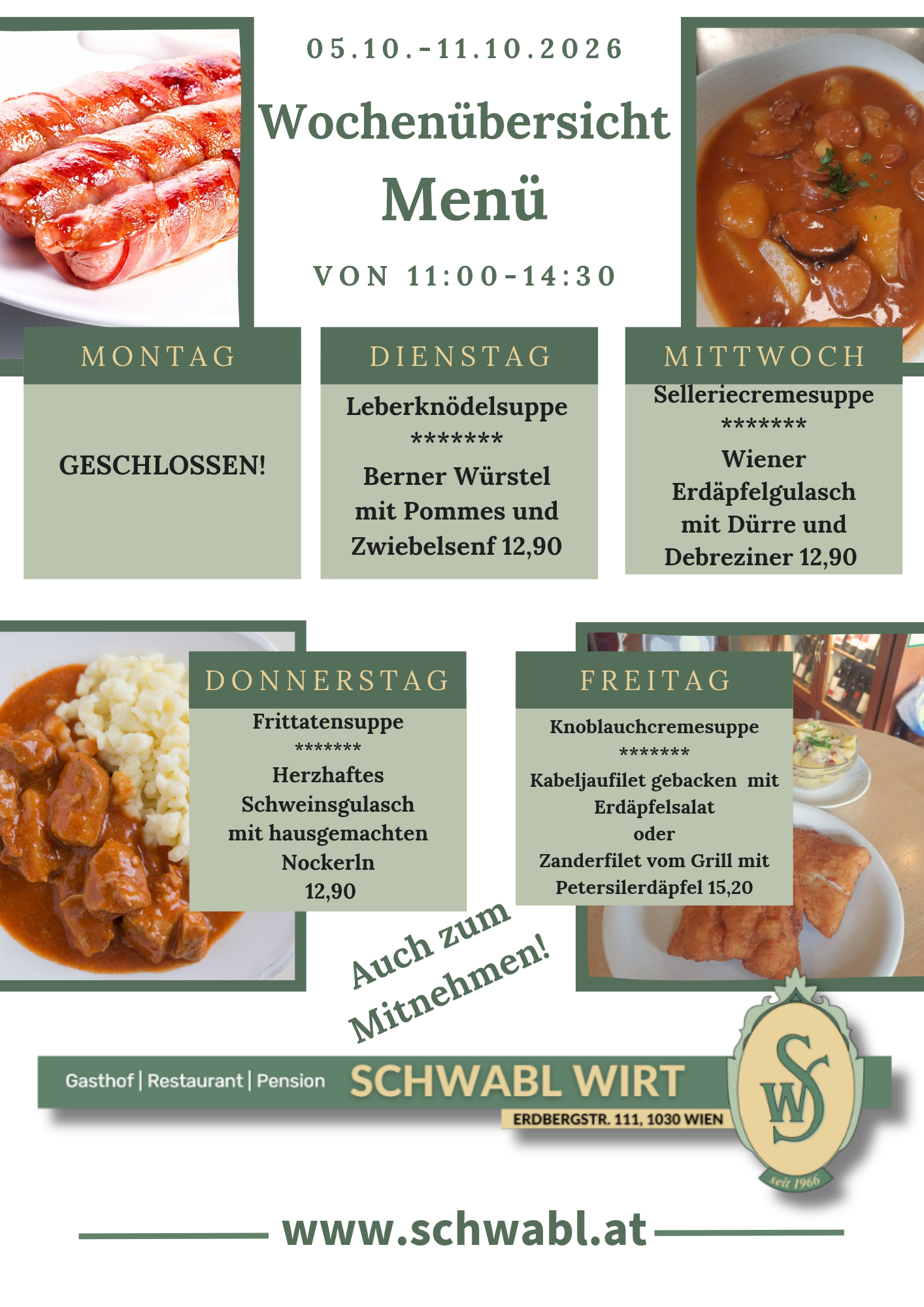 Menü beim Schwabl Menü beim Schwabl
