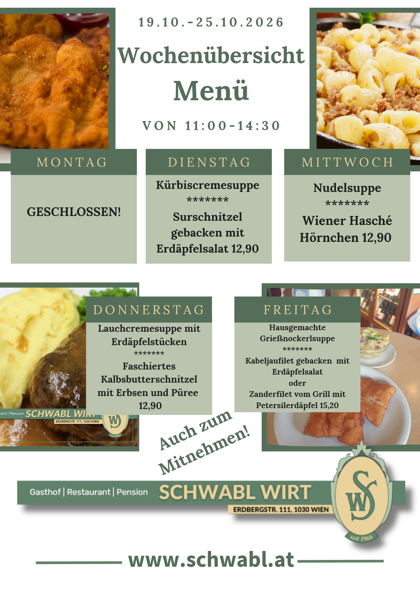 Menü beim Schwabl Menü beim Schwabl