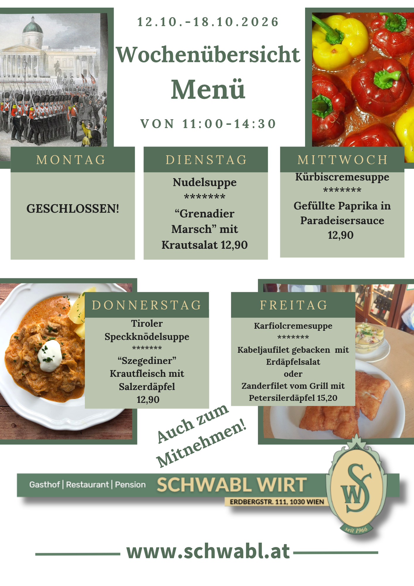 Menü beim Schwabl Menü beim Schwabl